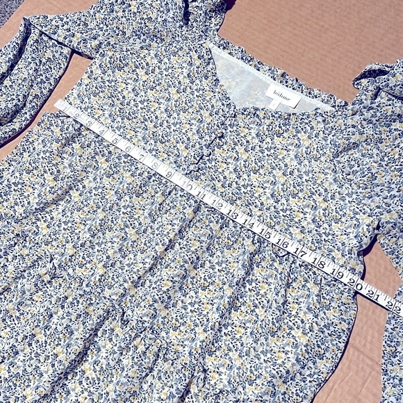 Bohme floral chiffon tiered boho dress sz L fully lined - Picture 4 of 15